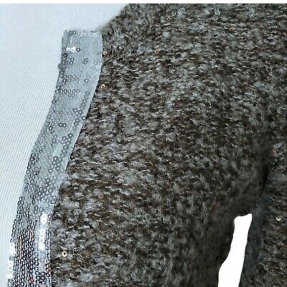 Banana Republic Cardigan M Fine Merino Wool Hook Closure Sequins - Picture 5 of 10
